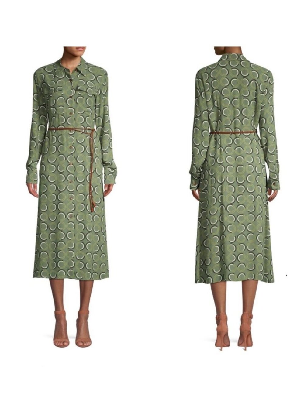Lafayette 148 Mandalyn Abstract Shirt Dress NWOT 14